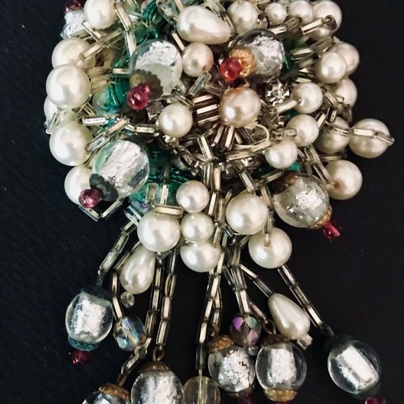 Brooch, Vintage Hand Crafted Mixed Media - Picture 12 of 12